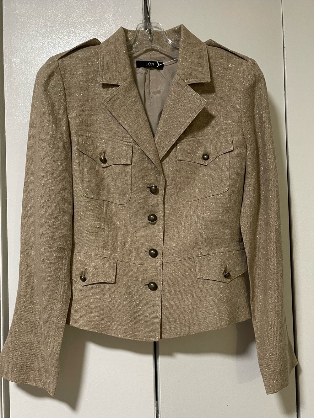 Vintage Jôn Gold/Taupe Blazer with Button Detailing - SHE’S SHINY!
